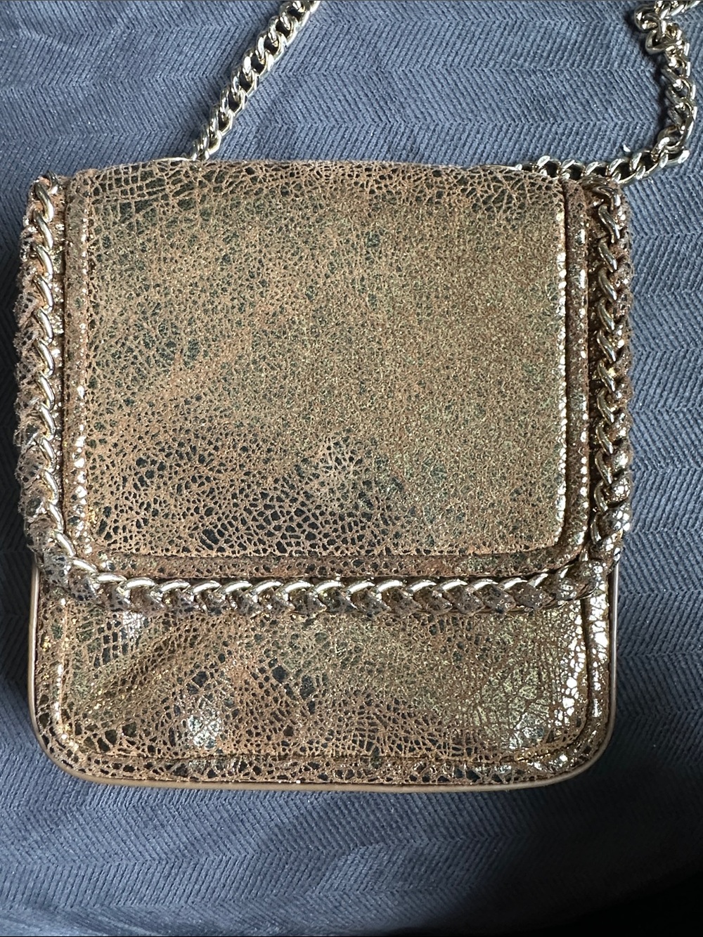 Henri Bendel Metallic Gold Crossbody Chain Bag - Women's